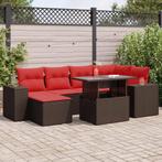 vidaXL 9-delige Loungeset met kussens poly rattan acacia, Verzenden, Nieuw, Rotan, Loungeset