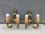 Wandkandelaar (2) - Franse wandlampen - Brons, Messing -