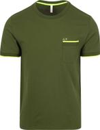 Sun68 Piqué T-Shirt Fluo Stripe Army Groen maat XL Heren, Verzenden, Nieuw, Maat 56/58 (XL), Sun68