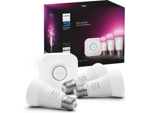 Philips Hue starterkit - wit en gekleurd - 3 lampen - E27 -, Huis en Inrichting, Woonaccessoires | Overige, Zo goed als nieuw