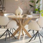 *WOONWINKEL* Eleonora Nikki Ronde Eettafel Naturel Hout, Verzenden, Nieuw