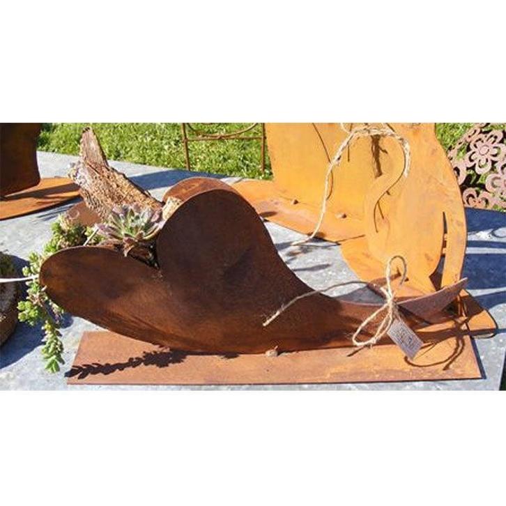 Vintage decoratief hart scheef | 35cm x 17cm | Patina plante, Huis en Inrichting, Woonaccessoires | Wanddecoraties, Nieuw, Verzenden