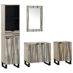vidaXL Badkamermeubelset met lade met plank 4 pcs Walnut, Verzenden, Nieuw