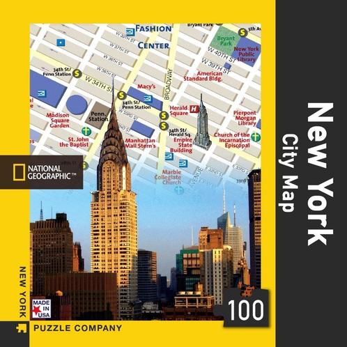 New York city map Mini 100 piece jigsaw puzzle, Hobby en Vrije tijd, Denksport en Puzzels, Verzenden