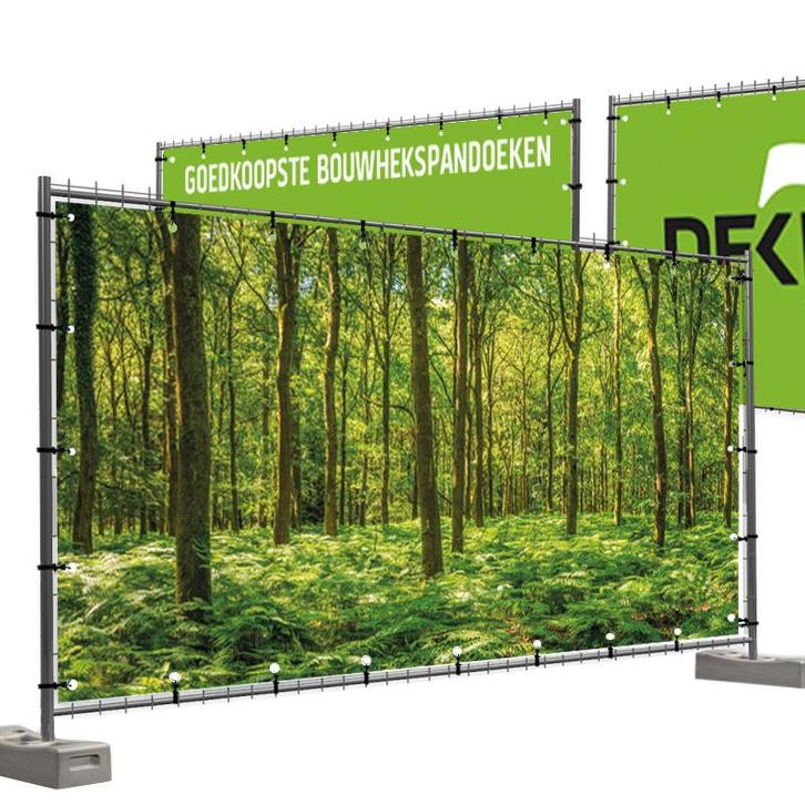 Bouwhekdoeken Bos (ontwerp 2) 335x174 cm, Diversen, Vlaggen en Wimpels, Nieuw