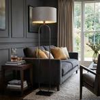 Landelijke Vloerlamp Verona Zwart - Ø15cm - Hoogte 161cm, Huis en Inrichting, Lampen | Vloerlampen, Nieuw, Ophalen of Verzenden