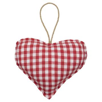 hanger katoen hart donker rood knoop 16cm beschikbaar voor biedingen
