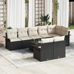 vidaXL 8-delige Tuinbankenset met kussens poly rattan bruin, Verzenden, Nieuw, Rotan