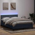 vidaXL Boxspring met matras fluweel donkergrijs 140x210 cm, Verzenden, Nieuw, Grijs, Stof