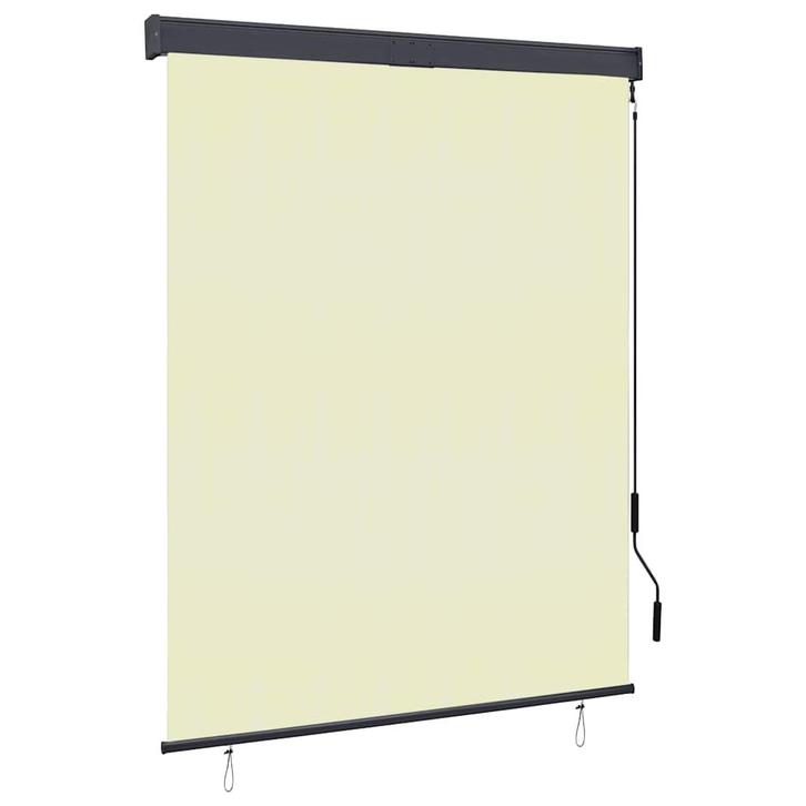 vidaXL Rolgordijn voor buiten 140x250 cm crème, Huis en Inrichting, Stoffering | Gordijnen en Lamellen, Crème, Nieuw, Verzenden