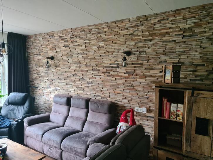 Mega Partij Teak Plakhout | 3D Wandpanelen | Scherpe Prijzen, Huis en Inrichting, Woonaccessoires | Wanddecoraties, Nieuw, Verzenden