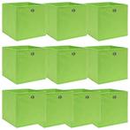 vidaXL Opbergboxen 10 st 32x32x32 cm stof groen, Huis en Inrichting, Woonaccessoires | Kisten, Verzenden, Nieuw