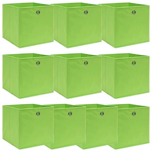 vidaXL Opbergboxen 10 st 32x32x32 cm stof groen, Huis en Inrichting, Woonaccessoires | Kisten, Nieuw, Verzenden