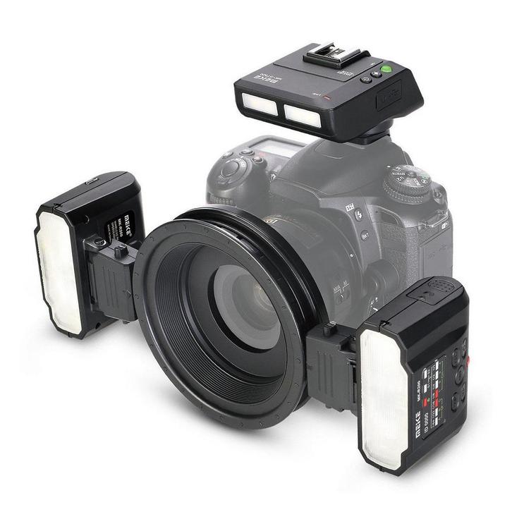 Meike Macro Twin Flash Kit MK-MT24 voor Nikon - Demomodel, Audio, Tv en Foto, Fotografie | Flitsers, Gebruikt, Verzenden