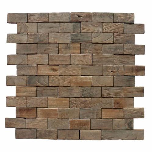 Mozaïek Hout Rectangular Old Teak (P 05) 30X30 Cm (Prijs Per, Doe-het-zelf en Verbouw, Tegels, Ophalen of Verzenden