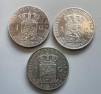 Nederland. 1 Gulden 1861 - 1864 - 1892, Lot van 3 stuks