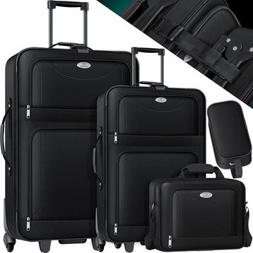 4-delige trolley kofferset - softcase (mesh) - met wieltjes beschikbaar voor biedingen