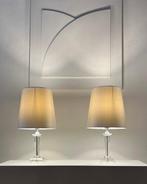 Tafellamp (2) - Kristal, Glas, Staal, Verchroomd, Een, Huis en Inrichting, Nieuw