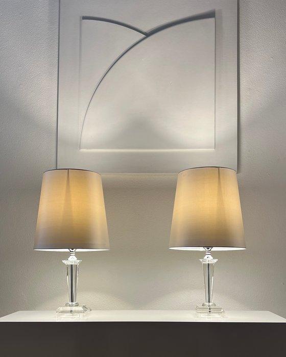Tafellamp (2) - Kristal, Glas, Staal, Verchroomd, Een, Huis en Inrichting, Overige Huis en Inrichting