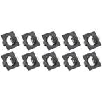 Spot Armatuur 10 Pack GU10 Fitting Inbouw Vierkant Zwart, Huis en Inrichting, Lampen | Spots, Metaal of Aluminium, Nieuw, Ophalen of Verzenden
