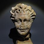Oud-Romeins Marmer Mooi hoofd van een sater of faun. 1e - 2e, Verzamelen, Mineralen en Fossielen