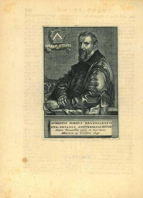 Portrait of Aubertus Miraeus, Antiek en Kunst, Kunst | Etsen en Gravures