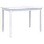 Eettafel 114x71x75 cm massief rubberwood wit (Tafels), Huis en Inrichting, Tafels | Bijzettafels, Verzenden, Nieuw