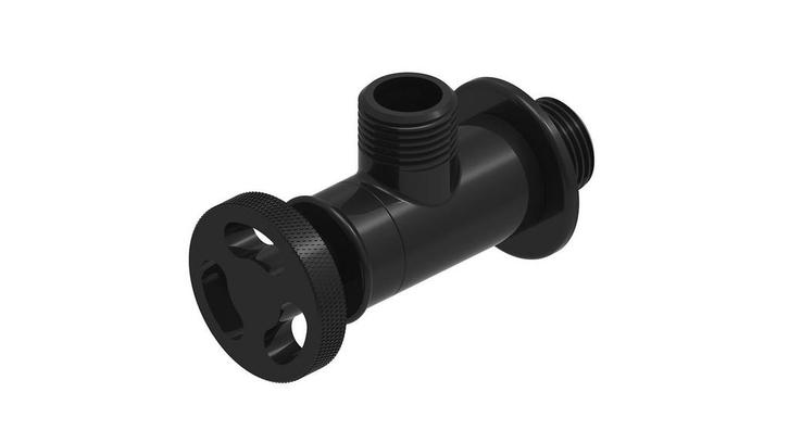 Zwarte hoekstopkraan met ronde industriële hendel, Doe-het-zelf en Verbouw, Sanitair, Kraan, Nieuw, Verzenden