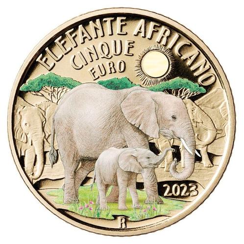Italië 5 Euro Afrikaanse Olifant 2023, Postzegels en Munten, Munten | Europa | Euromunten, Verzenden