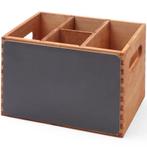 Bestekbak | Hout | 4 Vakken | Met 2-zijdig Krijtbord |, Verzenden, Nieuw in verpakking