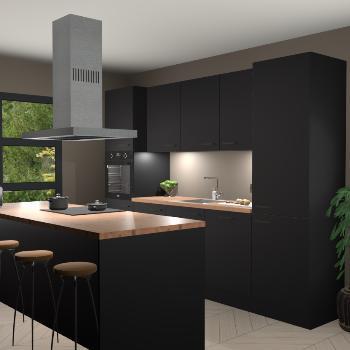 Zwarte keuken Lima 25037, Huis en Inrichting, Keuken | Complete keukens, Verzenden