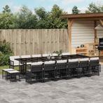 vidaXL 17-delige Tuinset met kussens poly rattan zwart, 6 zitplaatsen, Nieuw, Tuinset, Verzenden