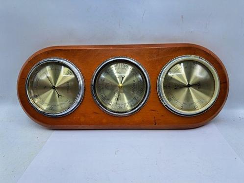 Weerstation - Hout, Glas - Wandstation, Antiek en Kunst, Curiosa en Brocante