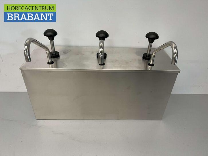 HCB RVS Sauzenbar 3 Dubbele Sauspomp Sausdispenser 3 x 4, Zakelijke goederen, Horeca | Keukenapparatuur, Nieuw in verpakking, Ophalen of Verzenden