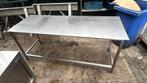 RVS onderstel met trespa blad 200x75x90 bxdxh cm, Zakelijke goederen, Horeca | Meubilair en Inrichting, Ophalen of Verzenden, Gebruikt