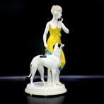 Galluba & Hofmann - Art Deco - Lady with Greyhound (26,5 cm)