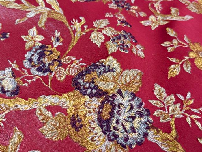Lampasso-stof in Imperial Rood Zijde – Historische elegantie, Antiek en Kunst, Antiek | Kleden en Textiel
