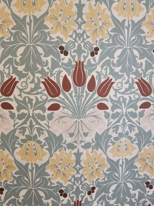 Art Nouveau stof met tulpen - realistisch ontwerp - Textiel, Antiek en Kunst, Antiek | Kleden en Textiel