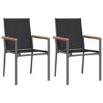Zwarte Tuinstoelen - 2 stuks | 40% Korting | OP = OP, Ophalen of Verzenden, Nieuw, Textileen