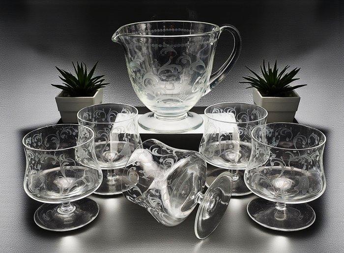 S.I.V.A. m. Indovino Venezia - Drinkservies (6) - Kristal, Antiek en Kunst, Antiek | Meubels | Tafels