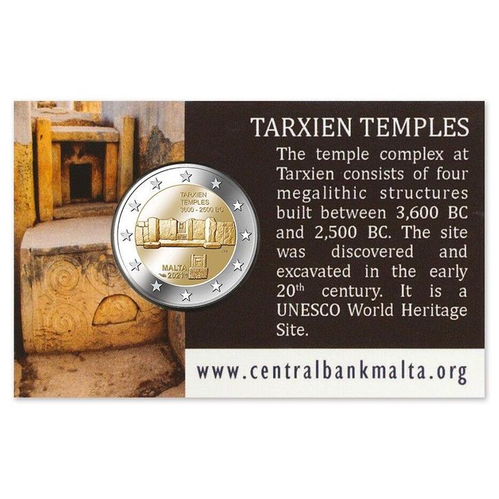 Malta 2 Euro Tarxien 2021 Coincard, Postzegels en Munten, Munten | Europa | Euromunten, Verzenden