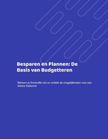 Besparen en Plannen De Basis van Budgeteren beschikbaar voor biedingen