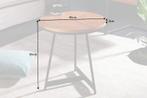 Ronde bijzettafel OAK ELEGANCE 45cm eiken design zwart, Huis en Inrichting, Ophalen of Verzenden, Nieuw