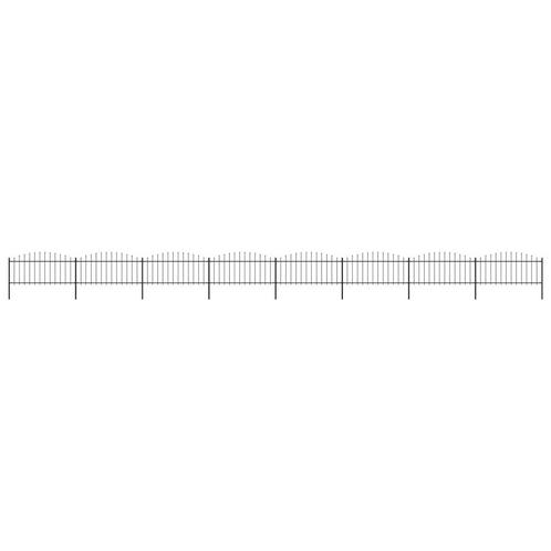 vidaXL Tuinhek met speren bovenkant (0,5-0,75)x13,6 m staal, Tuin en Terras, Schuttingen, Nieuw, IJzer, Minder dan 1 meter, Verzenden
