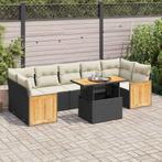 vidaXL 8-delige Loungeset met kussens poly rattan acacia, Verzenden, Nieuw, Rotan, Loungeset