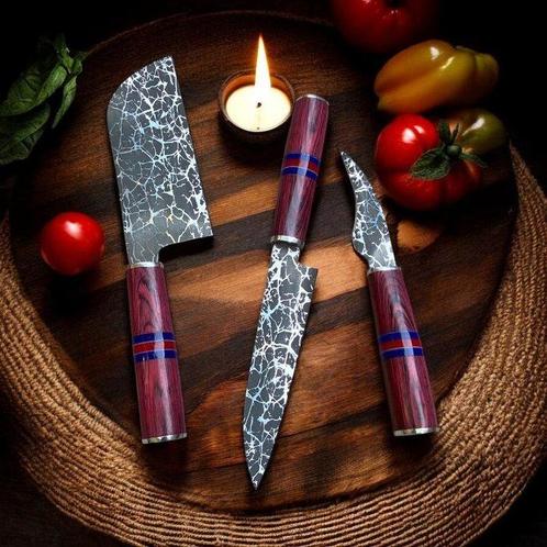 Kitchen knife - D2 Tool Steel with real unique Pattern, Antiek en Kunst, Antiek | Keukenbenodigdheden