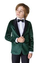 Donkergroen Velvet Blazer Jongen OppoSuits, Kinderen en Baby's, Carnavalskleding en Verkleedspullen, Nieuw, Verzenden