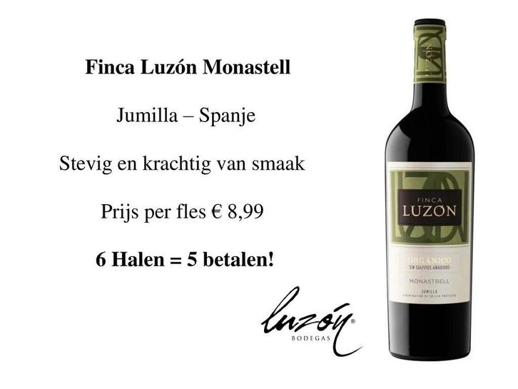 Finca Luzon Monastrell, 6 halen = 5 betalen!, Verzamelen, Wijnen, Spanje, Rode wijn, Nieuw