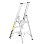 Ladder - huishoudtrap - 3 treden - aluminium - 47,5x75x12..., Doe-het-zelf en Verbouw, Ladders en Trappen, Ophalen of Verzenden