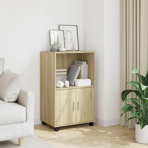 vidaXL Rolkast 55x40x91 cm bewerkt hout sonoma eikenkleurig, Huis en Inrichting, Kasten | Buffetkasten, 25 tot 50 cm, Nieuw, Overige houtsoorten